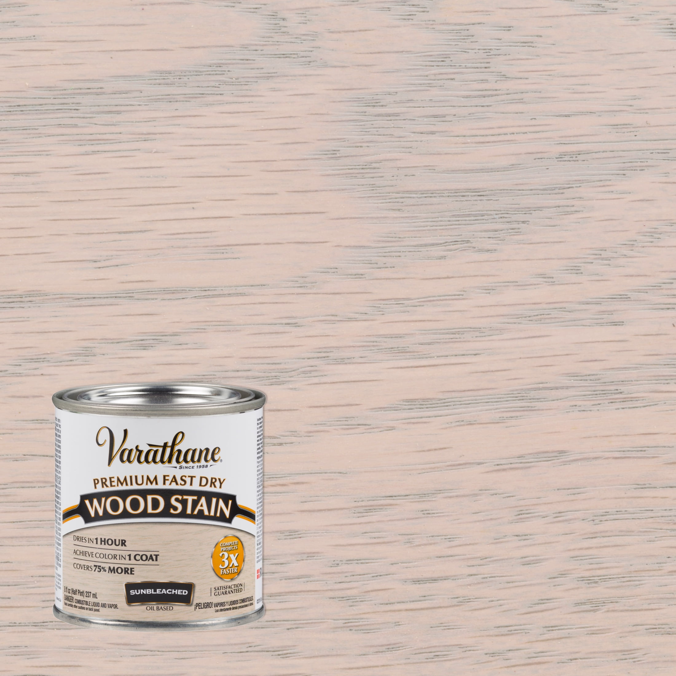 4 Pack, Sunbleached, Varathane Premium Fast Dry Wood Stain-262030, Half Pint