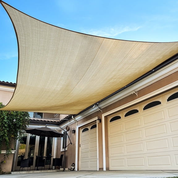 Sunbley 10' x 18' Rectangle UV Resistant Sand Sun Shade Sail, Canopy, Features UV Resistant