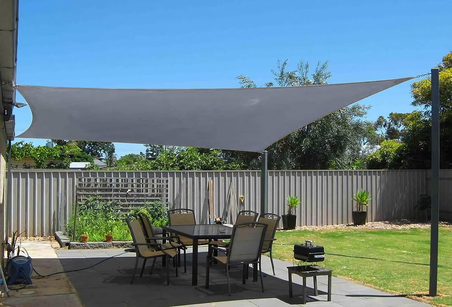 Sunbley 6' x 8' Rectangle Sun Shade Sail Canopy UV Block Sunshade Cover ...