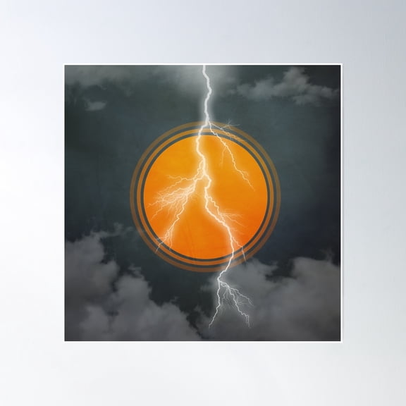 Sunbolt Poster Wall Art, Modern Wall Decor, 16x16 UNFRAMED