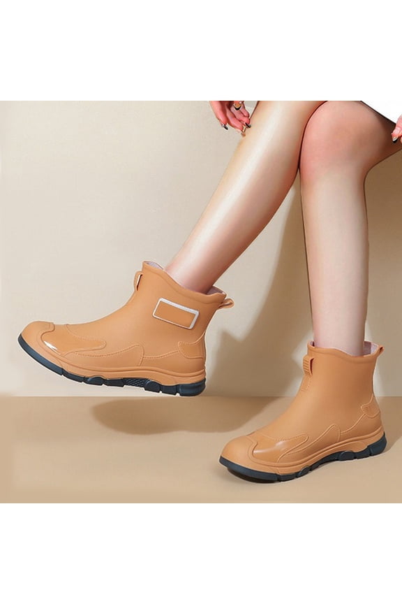 Fashionable Women's Rain Shoes Summer Short Ankle Boots Casual Footwear For Everyday Use Rain Boots Collar Gardening Boots Ultra Lightweight Portable Garden Shoes