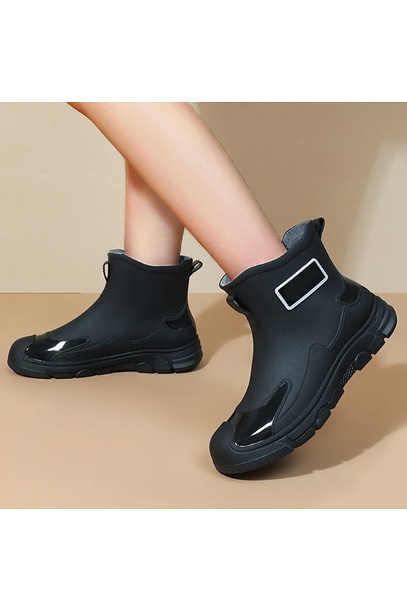 Fashionable Women's Rain Shoes Summer Short Ankle Boots Casual Footwear For Everyday Use Rain Boots Collar Gardening Boots Ultra Lightweight Portable Garden Shoes