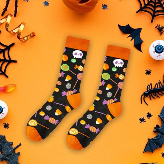 Sunbona Funny Cartoon Skateboard Print Unisex Knee High Socks Casual Stockings For Men And Women Comfortable Breathable Daily Wear