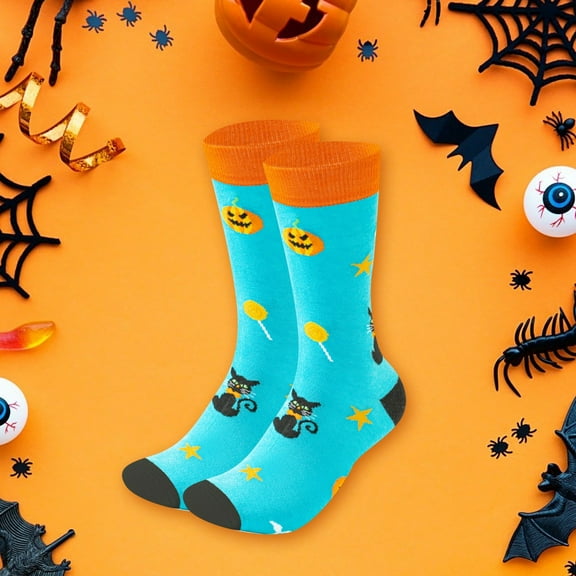 Sunbona Funny Cartoon Skateboard Print Unisex Knee High Socks Casual Stockings For Men And Women Comfortable Breathable Daily Wear