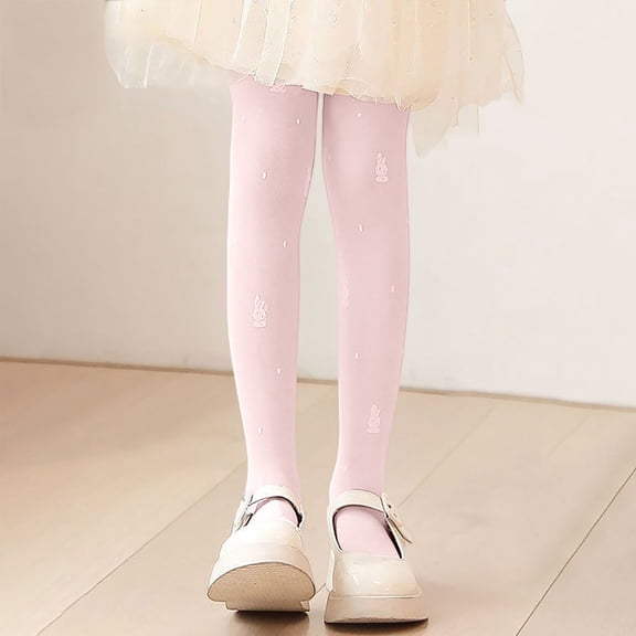 Sunbona Girls Bunny Printed Tights Summer Soft Breathable Dance Stockings For Kids Comfortable Stretchy Thin Leggings