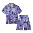 thumbnail image 1 of Sunbona Halloween Print Pajama Soft Loungewear Sleepwear Nightwear soft comfortable pajamas Costume Party Outfit Comfortable Long Sleeve Top Pants，sizes 2-3x, 1 of 5