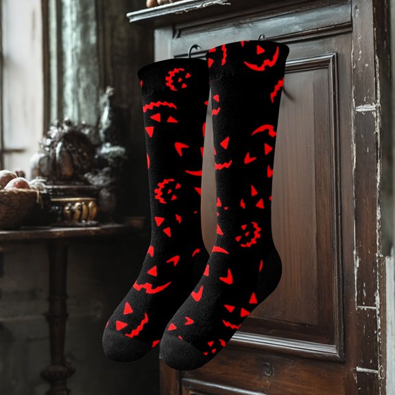 Sunbona Halloween Stockings Long Socks For Home And Casual Use Festive Prints For Every Season Ideal For Parties Gatherings And Seasonal Celebrations