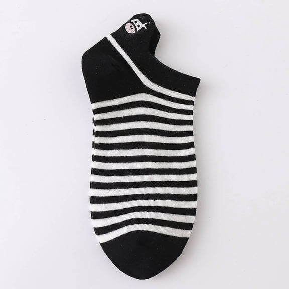 Sunbona Women's Ankle Socks Low Cut Breathable Comfortable Casual Socks With Cute Embroidery Korean Style Japanese Cartoon Design