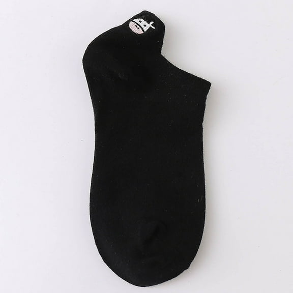 Sunbona Women's Ankle Socks Low Cut Breathable Comfortable Casual Socks With Cute Embroidery Korean Style Japanese Cartoon Design