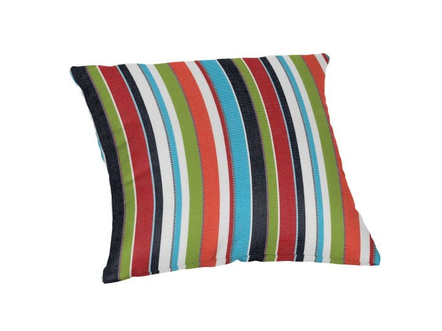 Colorful Striped Sunbrella 16" Square Outdoor Throw Pillow