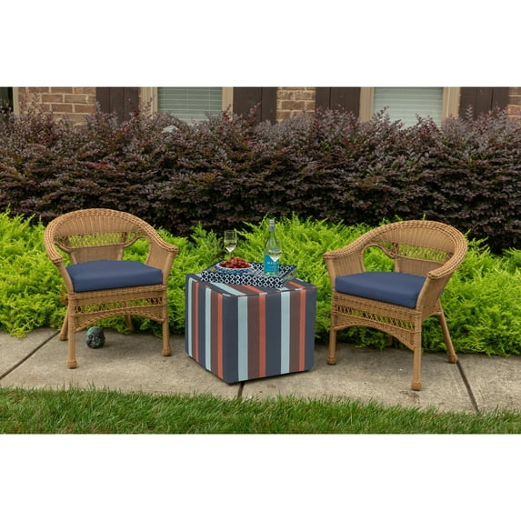 Sunbrella 18" x 18" Canvas Navy Outdoor Chair Seating Cushion, Curved Back