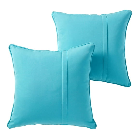 Sunbrella 20 in. Square Outdoor Throw Pillow (2-Pack) - Canvas Aruba
