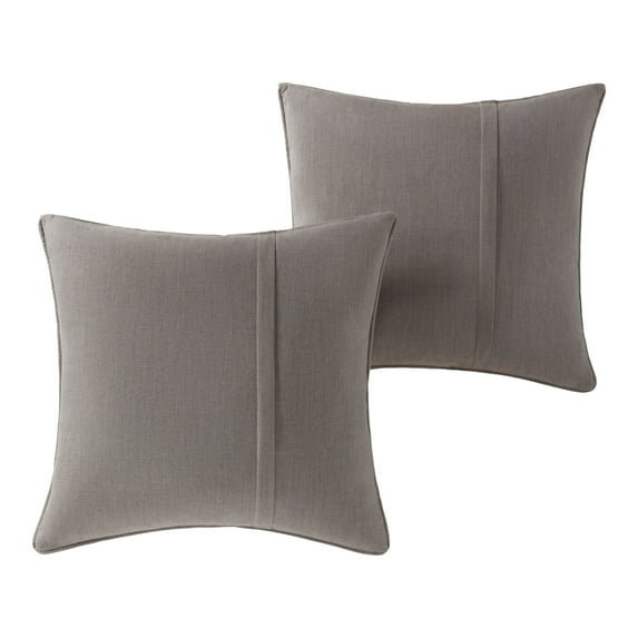 Sunbrella 20 in. Square Outdoor Throw Pillow (2-Pack) - Cast Shale
