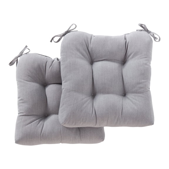 Sunbrella 20 x 20 in. Outdoor Tufted Dining Seat Cushion (2-Pack), Canvas Granite