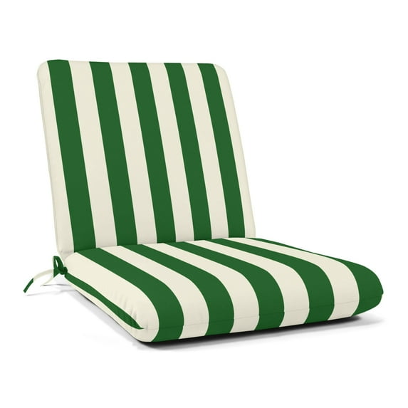 Casual Cushion Stripe Sunbrella® Fabric 1-Piece Indoor/Outdoor Club Chair Cushion, 22"W x 44"L, Maxim Forest Green