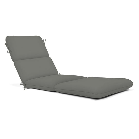 Casual Cushion Solid Sunbrella® Fabric 1-Piece Outdoor Chaise Cushion, 22.5"W x 74"L, Cast Slate