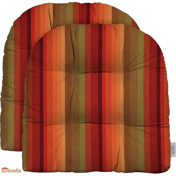 Sunbrella Astoria Sunset Wicker Chair Outdoor Seating Cushions 2 Piece
