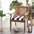 thumbnail image 1 of Sunbrella Black White Stripe Indoor/Outdoor Chair Cushion, Set of 2 - 20 in W x 20 in D, 1 of 5
