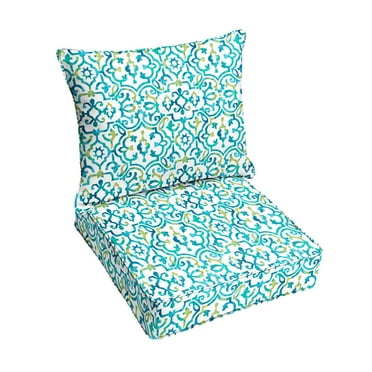 Sunbrella Blue Corded Indoor/ Outdoor Deep Seating Pillow and Cushion Set 23 in x 25 in