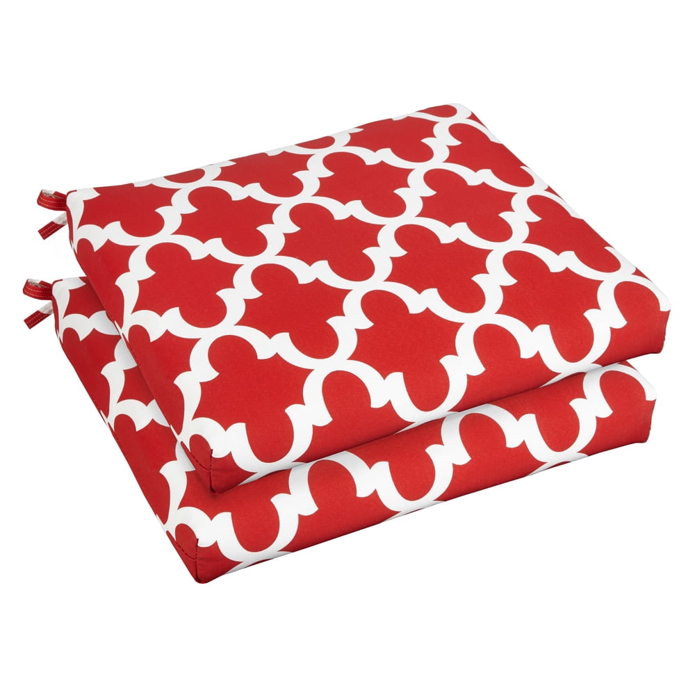 Sunbrella Bristol 19-inch Indoor/ Outdoor Scalloped Red Chair Cushion Set