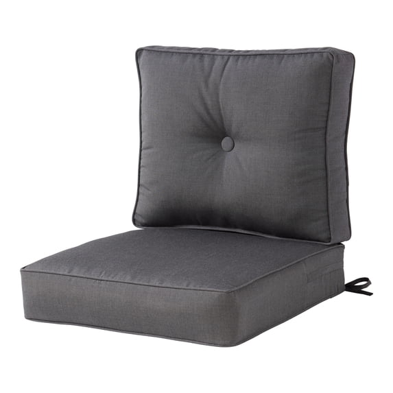 Sunbrella 2-Piece Outdoor Deep Seat Cushion Set in Canvas Coal