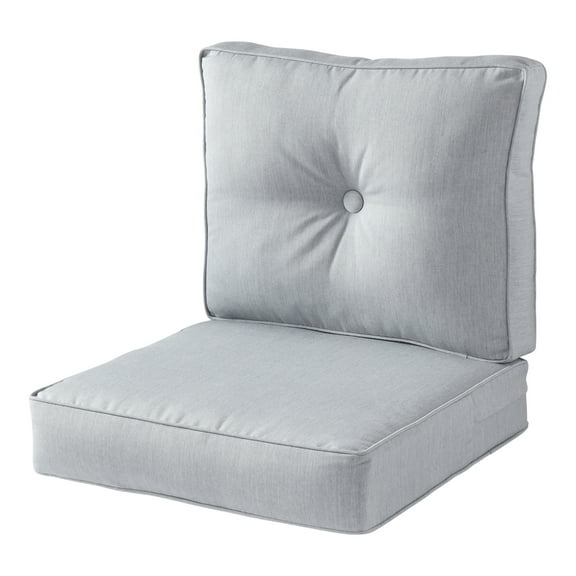 Sunbrella 2-Piece Outdoor Deep Seat Cushion Set in Canvas Granite