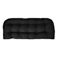 thumbnail image 1 of Sunbrella Canvas Black Love Seat Cushion - Indoor / Outdoor 1 Tufted Wicker Loveseat Settee Cushion, 1 of 9