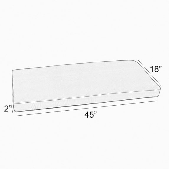 Sunbrella Canvas Ivory Indoor/ Outdoor Bench Cushion 37" to 48", Corded
