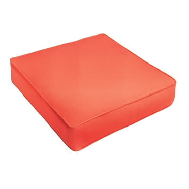 Sunbrella  Canvas Melon Corded Indoor/ Outdoor Deep Seating Chair Cushion 23.5 in w x 23 in d