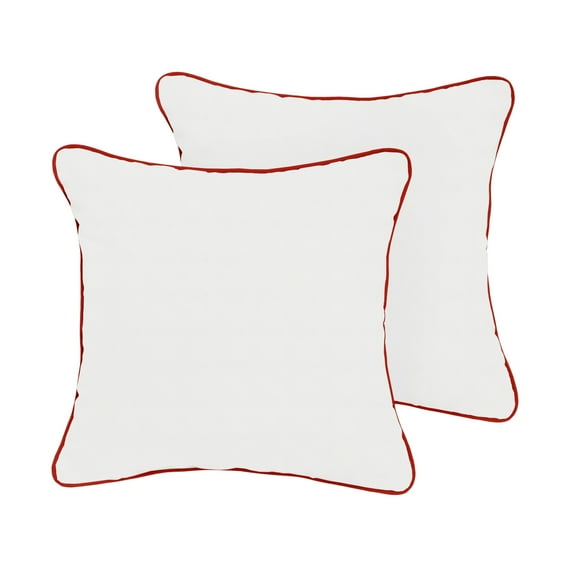 Sunbrella Canvas Natural/ Canvas Jockey Red Indoor/ Outdoor Pillow Set 18 in x 18 in