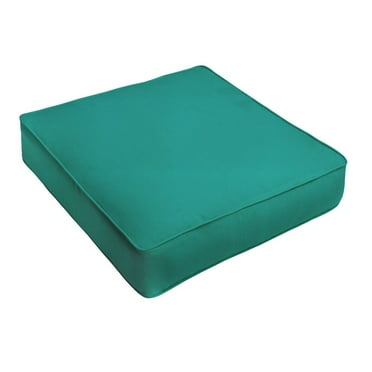Sunbrella  Canvas Teal Corded Indoor/ Outdoor Deep Seating Chair Cushion 27 in L x 23 in W