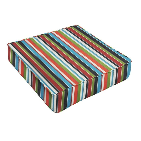 Sunbrella Colorful Stripe Indoor/ Outdoor Deep Seating Cushion by Sorra Home 23 in L x 23.5 in W