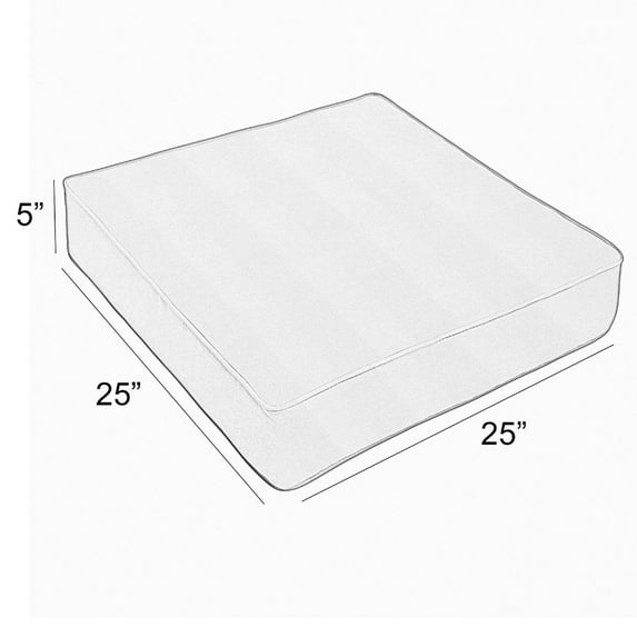 Sunbrella Coral Corded Indoor/ Outdoor Corded Deep Seating Cushion 25 in x 25 in