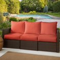 thumbnail image 1 of Sunbrella Coral Corded Indoor/ Outdoor Deep Seating Sofa Pillow and Cushion Set - 23 in x 25 in, 1 of 5
