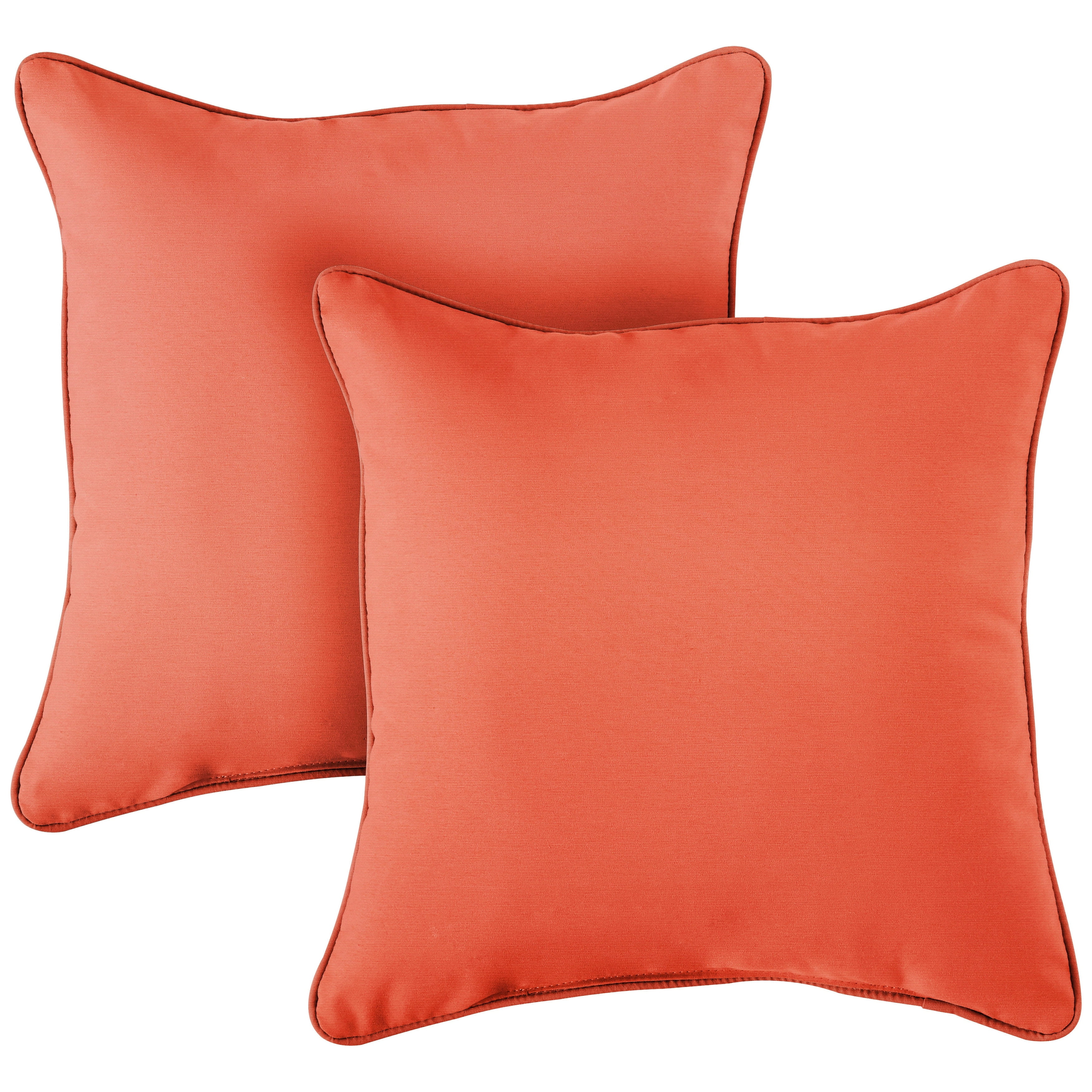 Sunbrella Coral 16" x 16" Outdoor Corded Pillow Set