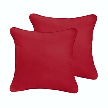 Sunbrella Crimson Red Corded Indoor/ Outdoor Pillow Set (Set of 2) 22 in x 22 in