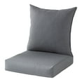 Sunbrella Fabric Cast Slate 2Piece Reversible Outdoor Deep Seat