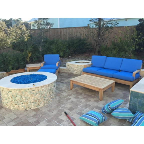 Sunbrella Fabric cushions (Seat & Back) for Atnas 5pc Sofa Set: 1 Sofa (3 Seater), 1 Lounge Chairs & 1 Ottoman - Cushions only #WMSSAT4CS