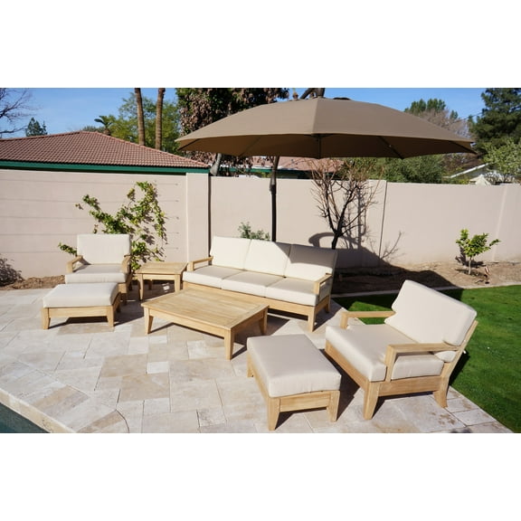 Sunbrella Fabric cushions (Seat & Back) for Atnas 6pc Sofa Set: 1 Sofa (3 Seater), 2 Lounge Chairs & 2 Ottoman - Cushions only #WMSSAT6CS