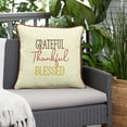 thumbnail image 1 of Sunbrella  "Grateful Thankful Blessed" Indoor/ Outdoor Pillow - 18 in L x 18 in W, 1 of 4