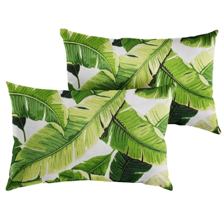 Sunbrella Green Indoor/ Outdoor Pillow Set (Set of 2) 14 in x 24 in