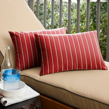 Sunbrella  Harwood Crimson Indoor/Outdoor Knife Edge Pillow (Set of 2) 12 in L x 18 in W