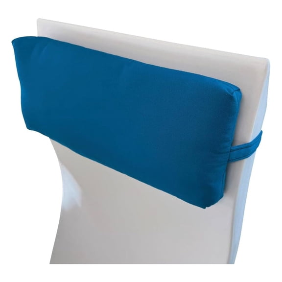 Sunbrella Headrest Pillow, Lumbar Pillow for Patio Furniture, Outdoor Pillow for Pool Chairs, Pacific Blue