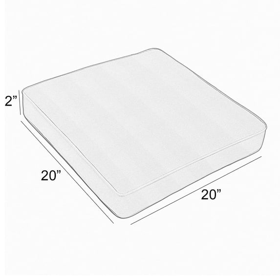 Sunbrella Indoor/Outdoor Chair Cushion, Corded - 20 in w x 20 in h blue white stripe 20 in w x 20 in h