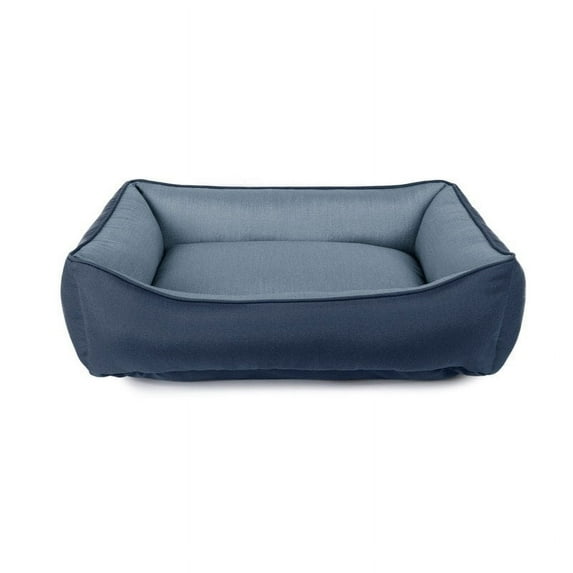Sunbrella Indoor/Outdoor Reversible Double Sided, Cuddler Dog Bed with Bumper 42x54 - Denim/Indigo