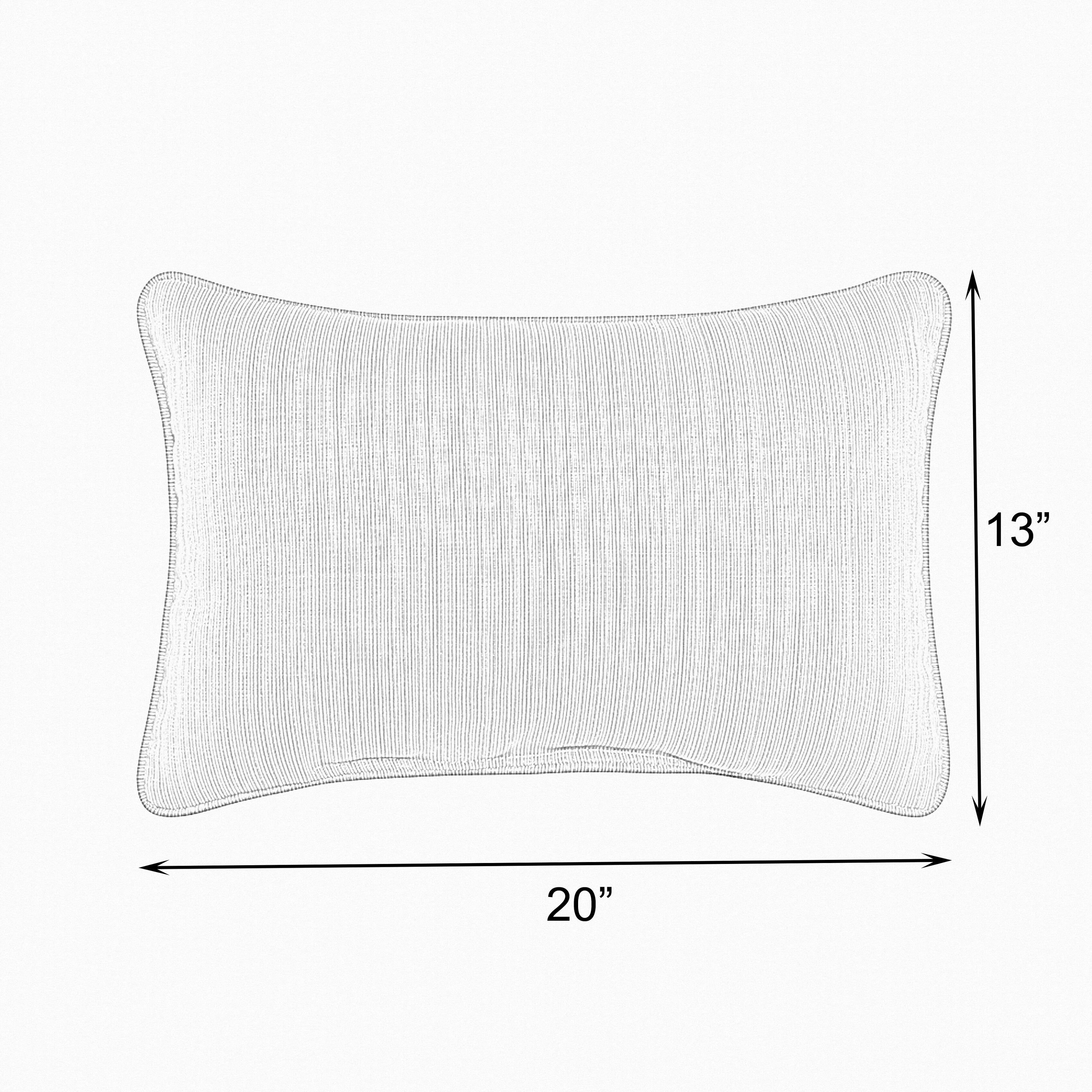 Gunmetal Grey Embroidered Lumbar Pillow with Recycled Polyester Fill