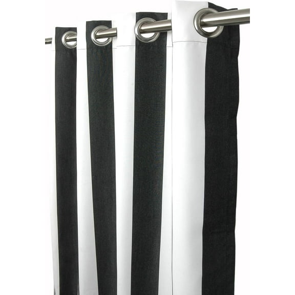 Sunbrella Outdoor Curtains | 84.00" X 50.00" Patio Decor 100% Acrylic with Water/Weather Resistant and Stainless Steel Grommets, Outdoor Curtains (Cabana Classic)