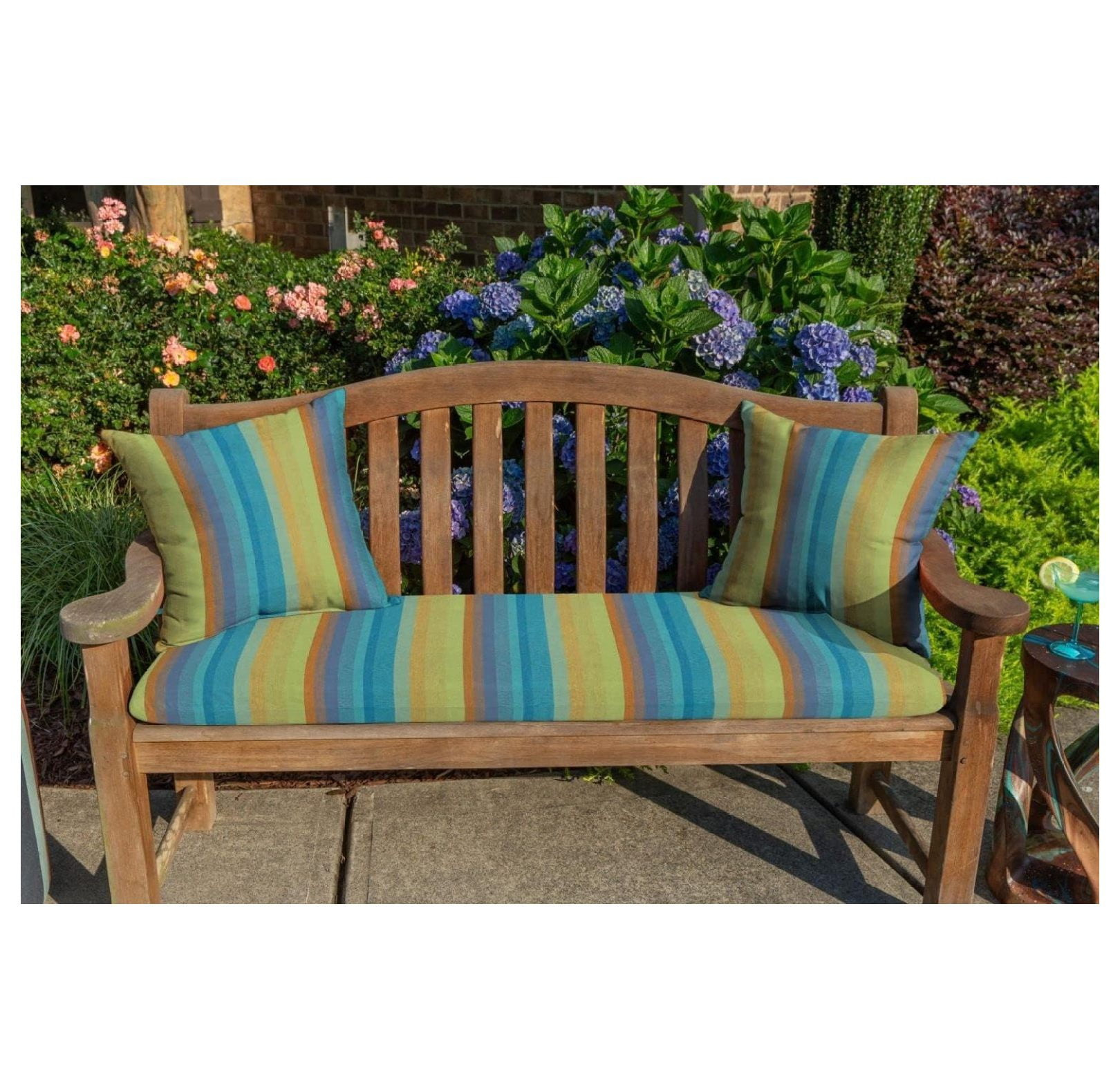 Astoria Lagoon Striped Sunbrella 16" Square Outdoor Pillow