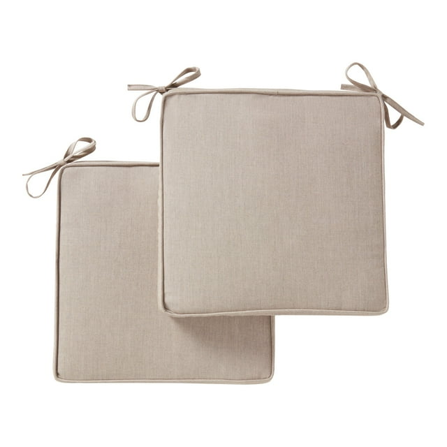Sunbrella Outdoor Square Chair Pad (2-Pack), Cast Ash