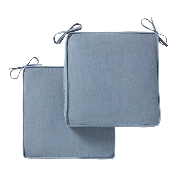 Sunbrella Outdoor 17 in. Square Chair Pad (2-Pack), Spectrum Denim